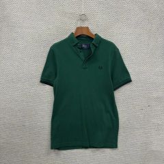 80s Fred Perry 半袖ポロシャツ グリーン 月桂樹 刺繍ロゴ 英国製
