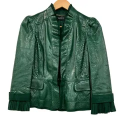 GUCCI(グッチ) ジャケット サイズ40 M レディース - グリーン 長袖/パイソン/フリル/秋のサムネイル