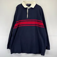 古着 90's/90年代 ノーティカ NAUTICA 長袖シャツ ラガーシャツ ワンポイントロゴ 大きいサイズ 2X  ネイビー系 メンズのサムネイル