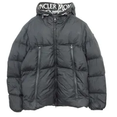 MONCLER モンクレール ダウンジャケット MONTCLA モンクラ テープロゴ コート ブルゾン ダブルジップ アウター ブラック 2【M】 メンズ 【中古】のサムネイル