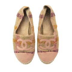 CHANEL エスパドリーユ ピンク メッシュ - メルカリ