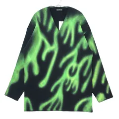 美品 BALENCIAGA バレンシアガ ニット Green Flame Oversized Sweater グリーン フレーム オーバーサイズ セーター プルオーバートップス ネイビー XS メンズ 【中古】のサムネイル