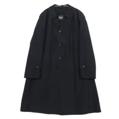 美品 Herno ヘルノ シルク100％ ステンカラーコート バルマカーン ジャケット ロング丈 裏地スカーフ柄 騎手 馬 ホース イタリア製 ネイビー 50【L】 メンズ 【中古】のサムネイル