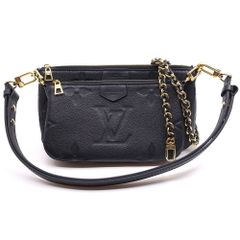 あ*し様 LOUIS VUITTON エンボスロゴ ブラックレザー バッグ MI - メルカリ