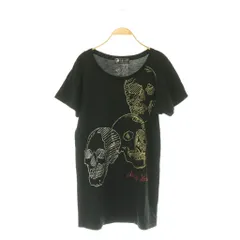 アンディウォーホル バイ ヒステリックグラマー ANDY WARHOL by HYSTERIC GLAMOUR スカルプリント 半袖 カットソー チュニック ラメ F ブラック /MY ■OSのサムネイル