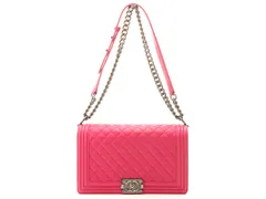 CHANEL シャネル バッグ ボーイシャネル28 マトラッセ チェーンショルダー ピンク/SV ラムスキ ﾊﾞｯｸﾞ ショルダーバッグ ラムスキン ピンク レディース【中古】のサムネイル