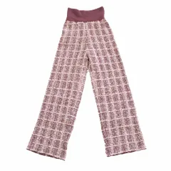 snidel スナイデル パンツ ツイード ニット バギー ワイド ナイロン混 切替 ストレッチ ストレート ピンク 0【S】 レディース 【中古】のサムネイル