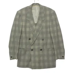 Gianni Versace ジャンニ・ヴェルサーチ テーラードジャケット チェック 総柄 ダブルブレスト メデューサロゴボタン ブラックホワイト 48【L】 メンズ 【中古】のサムネイル