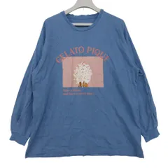 gelato pique ジェラートピケ 長袖Ｔシャツ HIGHCALORIE ロゴ プリント ロンT ロングスリーブ オーバーサイズ ルームウェア ブルー one size レディース 【中古】のサムネイル