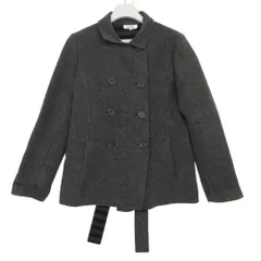 SONIA by SONIA RYKIEL ソニアバイソニアリキエル コート カシミヤ混 ダブルブレスト アウター ボーダー柄裏地 グレー 42【L】 レディース 【中古】のサムネイル