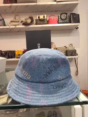(M) CHANEL シャネル ロゴ デニム バケットハット 帽子のサムネイル