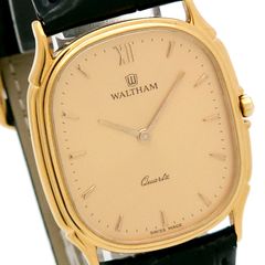486 稼働 Waltham 時計 新品ベルト メンズ ゴールド ヴィンテージ