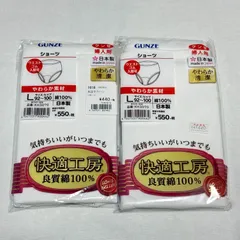 GUNZE グンゼ 快適工房 婦人ショーツ L ホワイト 白 2枚セット 綿100％ コットン レディース 女性用 日本製 やわらか素材 ウエストゴム入替可 深め丈 未使用のサムネイル