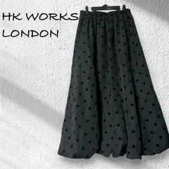 HK WORKS LONDON エイチケイワークスロンドン バルーンロングスカート フロッキー ドット柄 ブラックのサムネイル