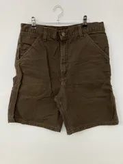 Carhartt カーハート デニムパンツ 32 ブラウン ショート・ひざ上丈 無地 ワンポイント スタンダード レギュラー リジッド・ワンウォッシュ レディースのサムネイル