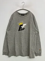 FAT エフエーティー Tシャツ/カットソー L グレー 前面プリント ミドル丈 長袖 クルーネック(丸首) メンズのサムネイル