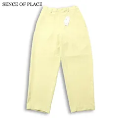 【新品 未使用】 SENCE OF PLACE アーバンリサーチ ストレッチ バレルレッグ ノータック スラックス パンツ Sz.M メンズ 白のサムネイル