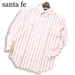 santa fe サンタフェ 通年★ 長袖 総柄 ストライプ シャツ 日本製 Sz.3 メンズのサムネイル