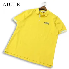 【美品】AIGLE エーグル 春夏★ 半袖 ロゴ刺繍 鹿の子 ポロシャツ Sz.L メンズ アウトドアのサムネイル