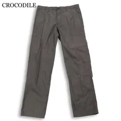 CROCODILE クロコダイル 通年★ 日本製生地 ストライプ ワッペン スラックス トラウザー パンツ Sz.85 メンズのサムネイル