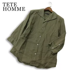TETE HOMME テットオム 春夏★ 麻 リネン100％ 七分袖 シャツ Sz.6 メンズのサムネイル