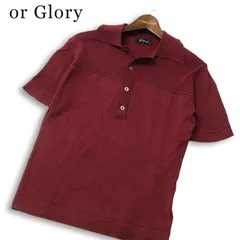 【美品】or Glory オアグローリー 春夏★ 半袖 切替 スタッズ ハイツイスト ニット ポロシャツ Sz.S メンズのサムネイル