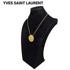 【希少】イヴ・サンローラン ネックレス 大 YSL 音符 ラウンド ゴールドのサムネイル