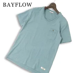 BAYFLOW ベイフロー 春夏★ コンチョボタン 半袖 Vネック パイル ポケット Tシャツ カットソー Sz.3 メンズのサムネイル