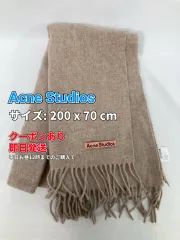 Acne Studios アクネスタジオ マフラー 200 x 70 cm ベージュ ウール・ニット 無地 ブランドロゴ フリンジ メンズ レディースのサムネイル