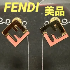 美品　フェンディ　FENDI　ピアス　フォーエバー　FFロゴ　FF柄　ズッカ柄　メタル　ピンク　ゴールドのサムネイル