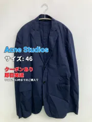 Acne Studios アクネスタジオ テーラードジャケット 46 ネイビー コットン 無地 ミドル丈 フードなし シングル メンズのサムネイル