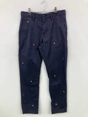 TOMMY HILFIGER トミーヒルフィガー チノパンツ 30/32 ネイビー フルレングス コットン ストレッチ 刺繍 スタンダード テーパード レギュラー メンズ