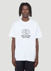 VETEMENTS ヴェトモン NOT HAPPY NOT SAD 半袖Tシャツ 白 XLのサムネイル