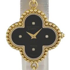 【OH済】ヴァンクリーフ＆アーペル Van Cleef ＆ Arpels アルハンブラ 122974 腕時計 YG ダイヤモンド オニキス クォーツ ブラック レディース 【中古】のサムネイル
