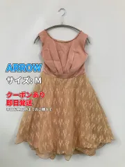 ARROW アロー ドレス M ピンク 花柄・ボタニカル柄 レース ビジュー 刺繍 リボン 袖なし ひざ丈 フレア レディースのサムネイル