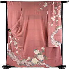 振袖 身丈158cm 裄丈65cm M 袷 鈴乃屋 桜 道長 金彩 ピンク 正絹 秀品 【中古】のサムネイル