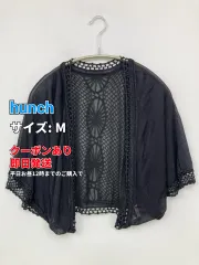 hunch ハンチ カーディガン/ボレロ M ブラック その他総柄 半端袖 レース ショート丈 レディースのサムネイル