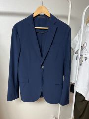 ​美品 エディフィス 22SS シアサッカー セットアップ スーツ 紺 S 伸縮 美品 エディフィス 22SS シアサッカー セットアップ スーツ 紺 S 伸縮