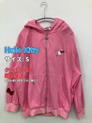 Hello Kitty パーカー S ピンク コットン ワンポイント 刺繍 ジップアップ 長袖 レディースのサムネイル