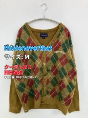 thisisneverthat ディスイズネバーザット カーディガン/ボレロ M ブラウン ウール・ニット チェック柄 刺繍 ミドル丈 長袖 メンズのサムネイル