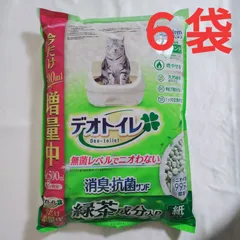 【送料無料】デオトイレ 飛び散らない緑茶成分入り消臭サンド（4.5L × 6袋 セット）のサムネイル