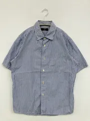 CABANE de ZUCCA シャツ/ブラウス S ネイビー コットン ストライプ柄 ミドル丈 半袖 レギュラーカラー メンズのサムネイル