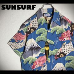 SUNSURF アロハシャツ 半袖 鮎 松 紅葉 和柄 赤 L - メルカリ