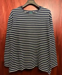 【ネペンテス取り扱い】 MADE IN NETHERLANDS製 ERMANO authentic HEAVY JERSEY ボーダー柄 長袖カットソー ネイビー×ホワイト Mサイズのサムネイル