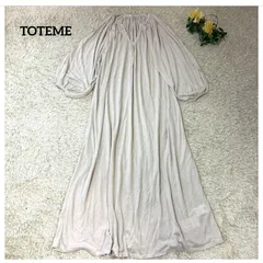 タグ付き未使用　TOTEME　トーテム　リネン混　ロングワンピース　ベージュ系　ゆったり　抜け感　 華奢見えのサムネイル