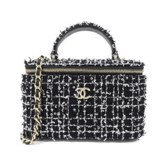 CHANEL 24Pバニティバッグ ツイード ブラック/ホワイト - メルカリ