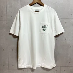 South2 West8 サウスツーウエストエイト ポケット Tシャツ ポケT ショートスリーブ カットソー 半袖 トップス M ホワイト 白 ディアスカル サークルホーン バックプリント メンズ SU-36-3のサムネイル