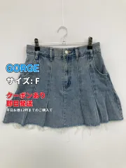 GORGE ジョージ デニムスカート F ブルー フレア プリーツ ショート・ミニ丈 レディースのサムネイル