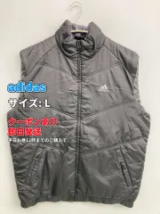adidas アディダス ダウンベスト L グレー ナイロン 無地 ワンポイント ブランドロゴ フードなし メンズのサムネイル