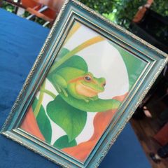 カエルアート原画 動物画 絵画 アクリル画 現代アート 手描き 一点物